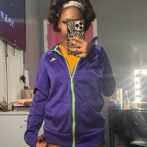 adidas Purple Jacket with Green Accents